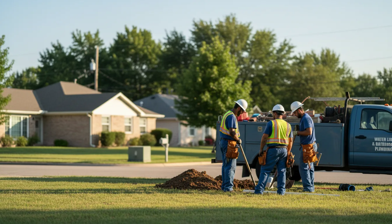 Residential water line and bathroom plumbing service in Prescott, IA